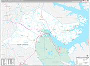 New Bern Metro Area Wall Map Premium Style